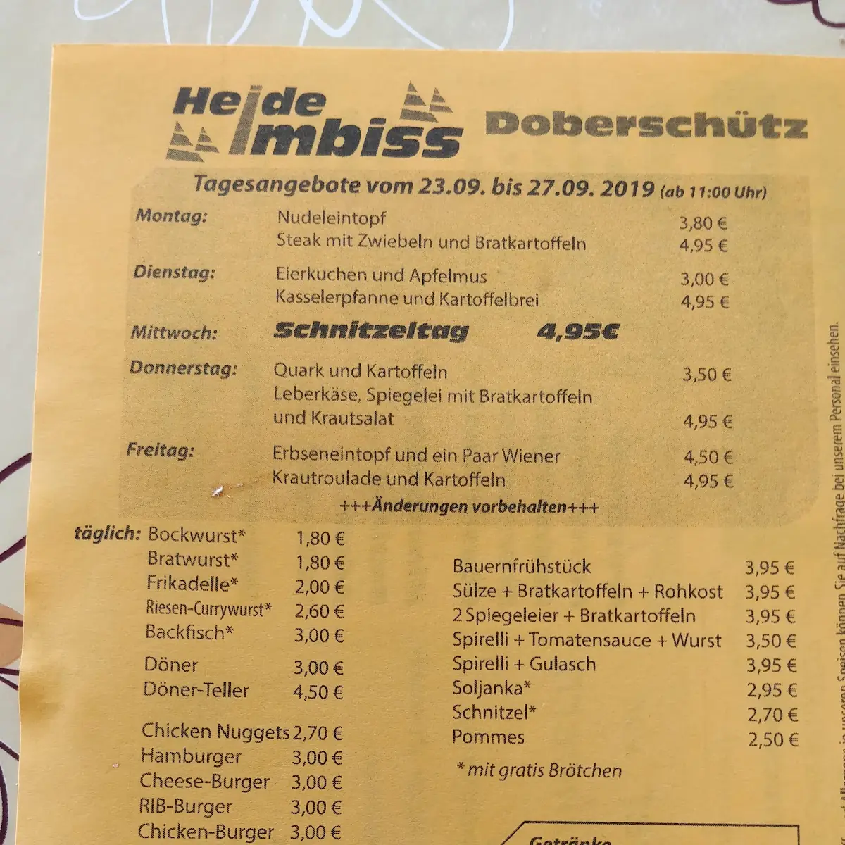 Speisekarte photo 1