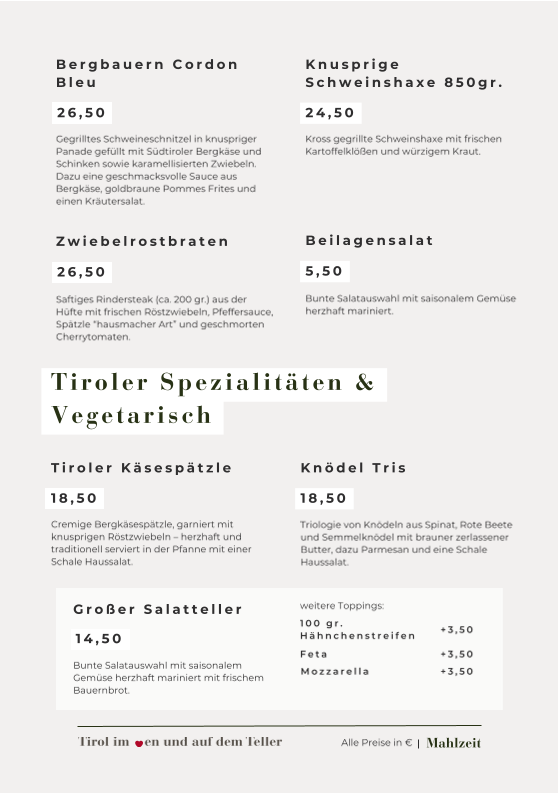Speisekarte photo 1