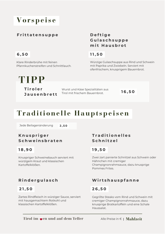 Speisekarte photo 2