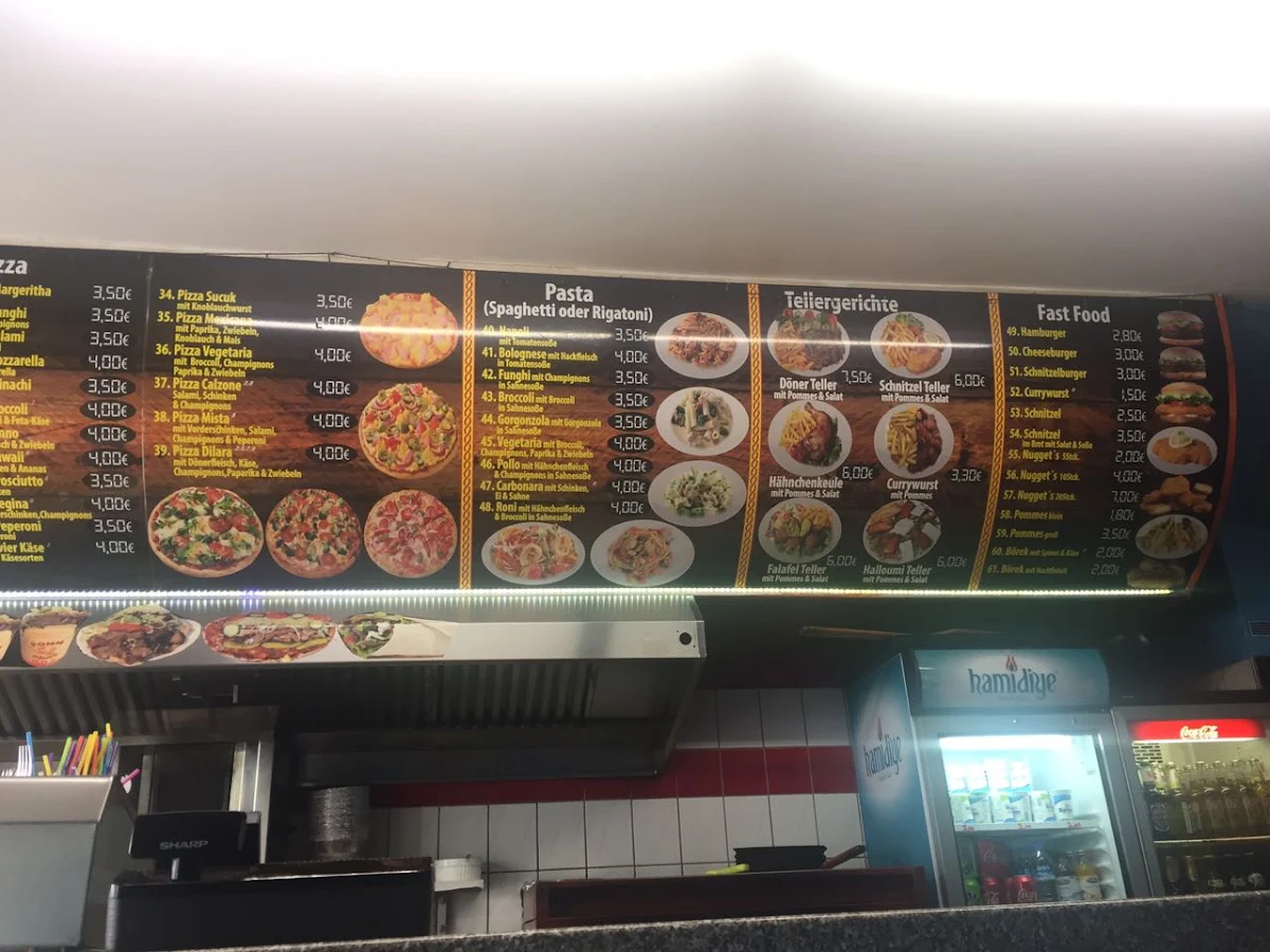 Speisekarte, Pizzeria Dilara