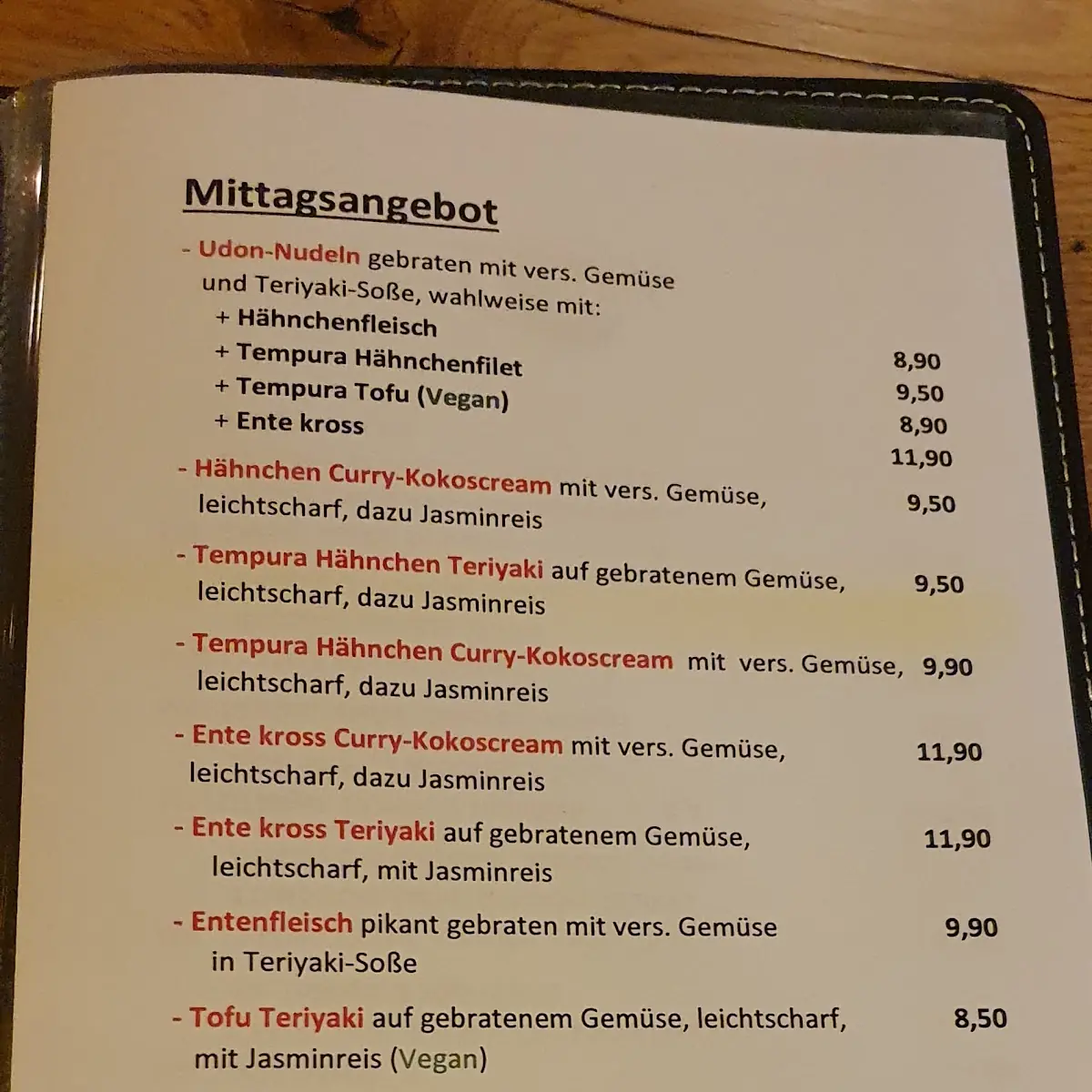 Speisekarte photo 2
