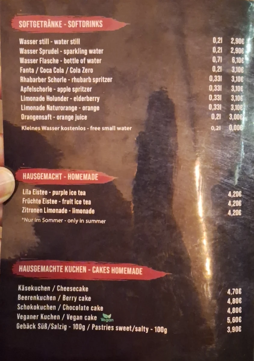 Speisekarte, Café Eigelstein