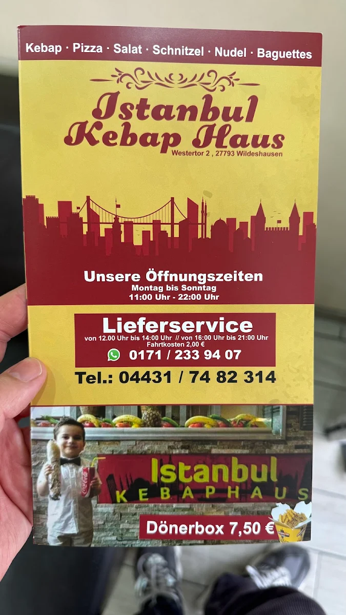 Speisekarte, Istanbul Kebaphaus
