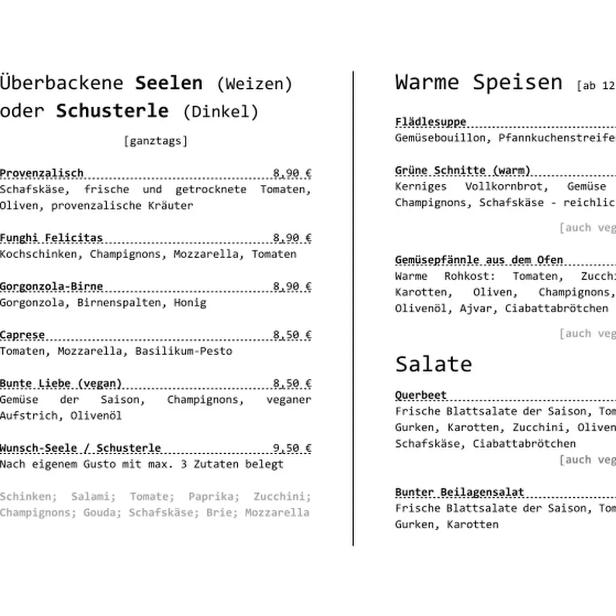 Speisekarte photo 2