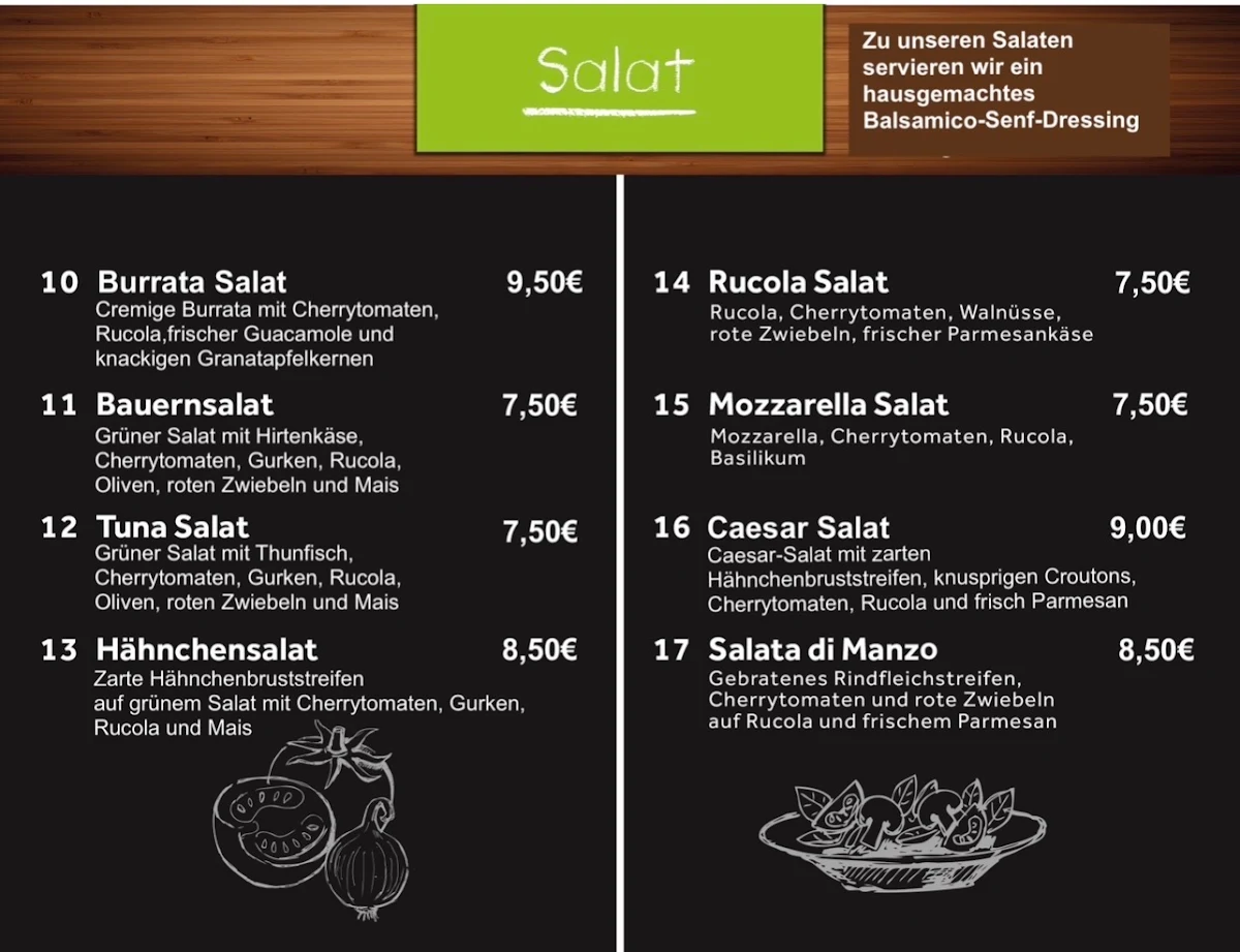 Speisekarte, Veloce Pizza e Pasta