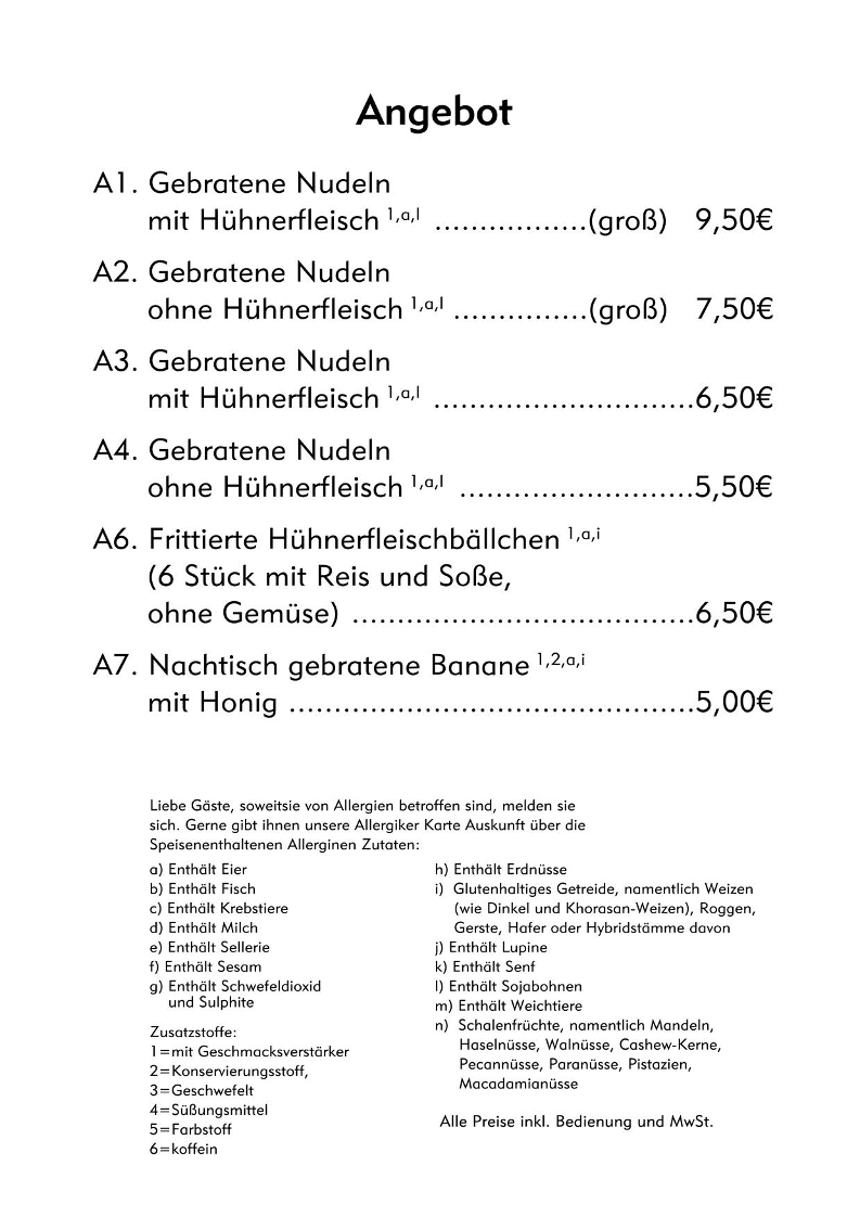 Speisekarte photo 3