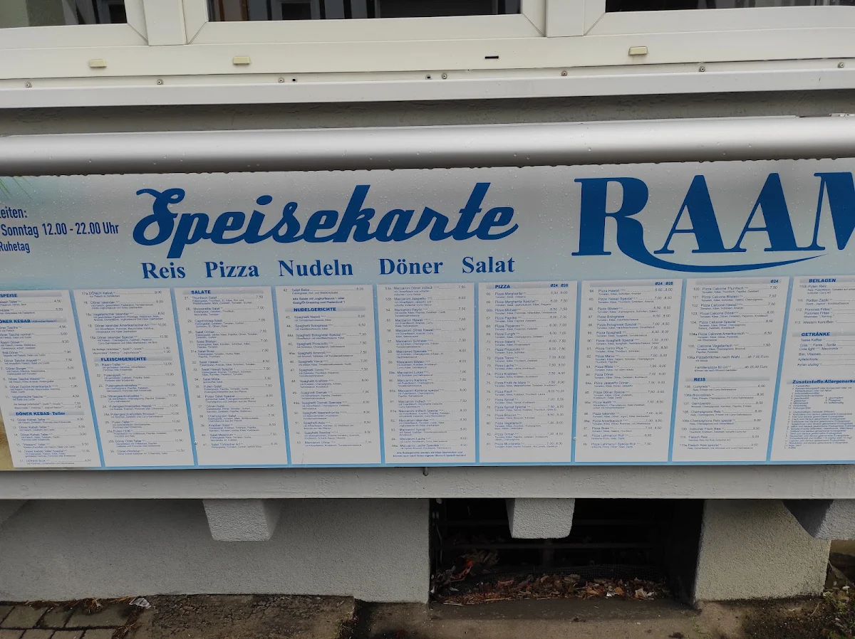 Speisekarte, Raam