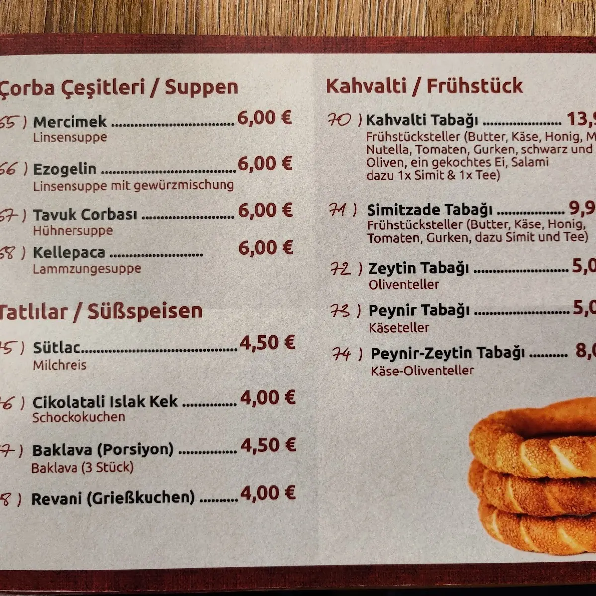 Speisekarte photo 2