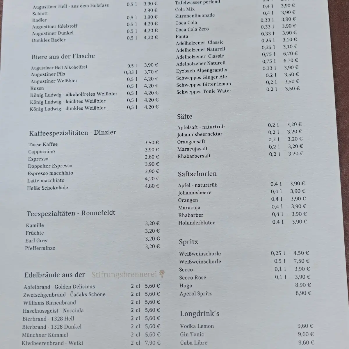 Speisekarte photo 1