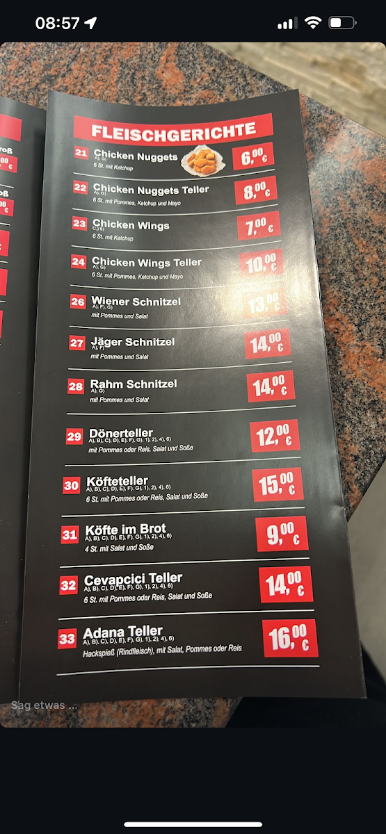 Speisekarte photo 2
