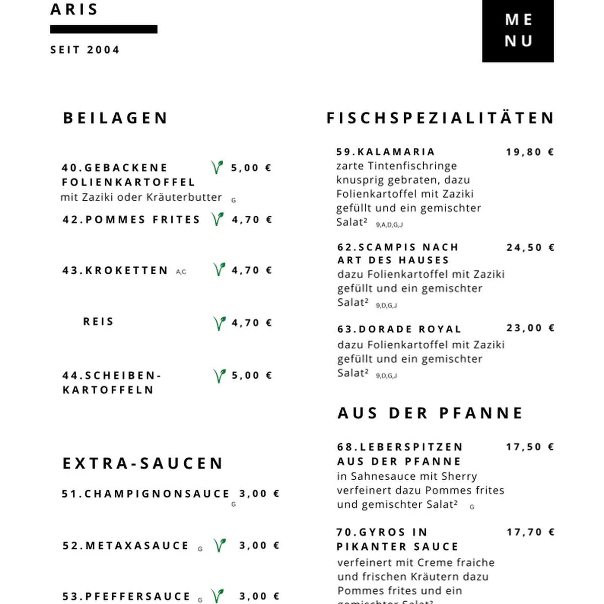 Speisekarte photo 2
