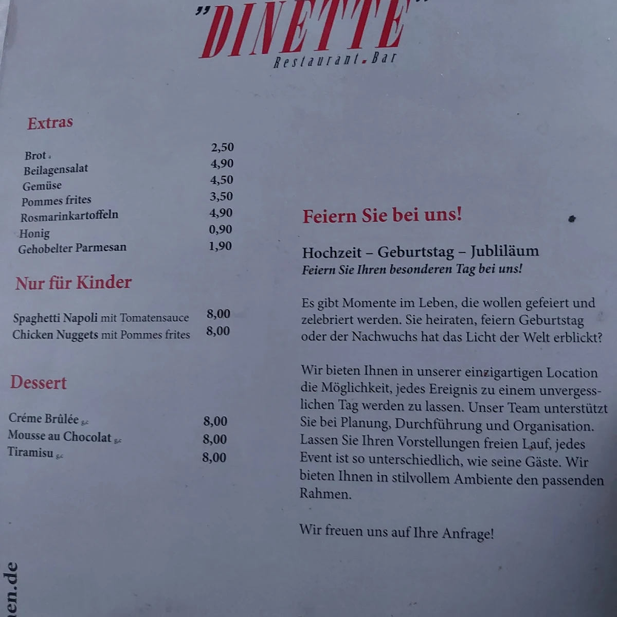 Speisekarte photo 4