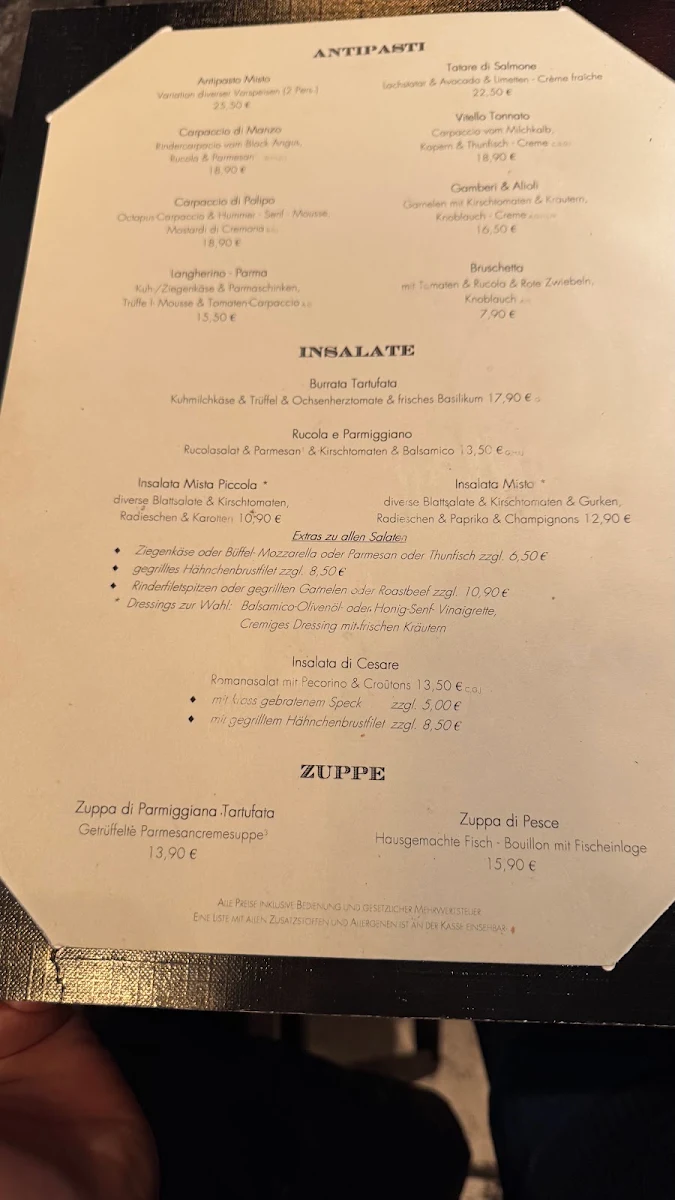 Speisekarte, La Cantinetta