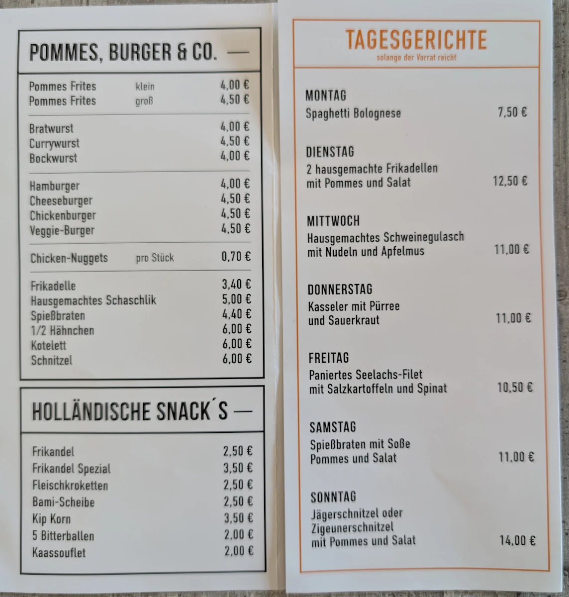 Speisekarte photo 2