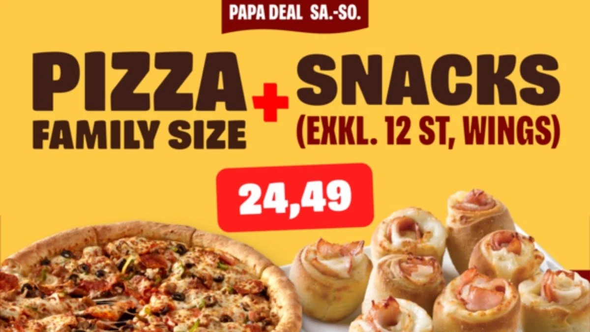 Speisekarte, Papa Johns Pizza