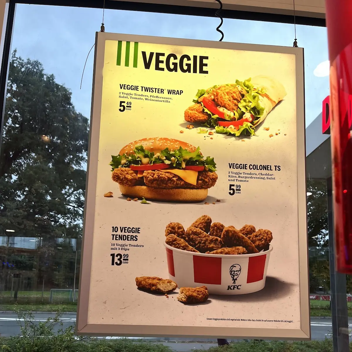 Speisekarte, Kentucky Fried Chicken
