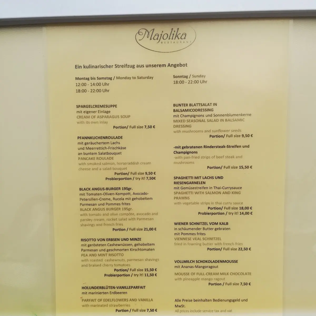 Speisekarte photo 1