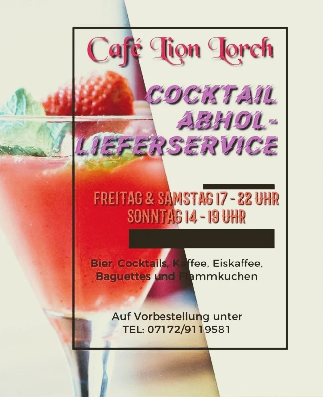 Speisekarte, Café Lion Lorch