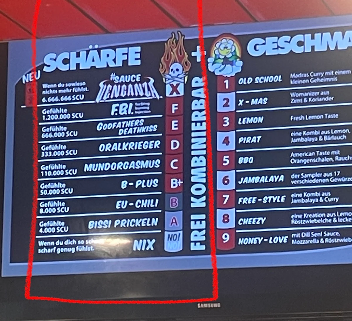Speisekarte, Best Worscht in Town