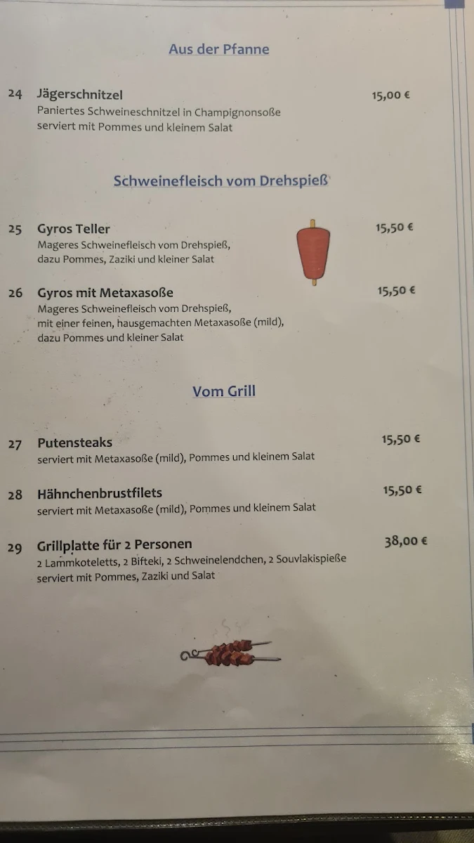 Speisekarte, Restaurant Zum Herrenbrunnen