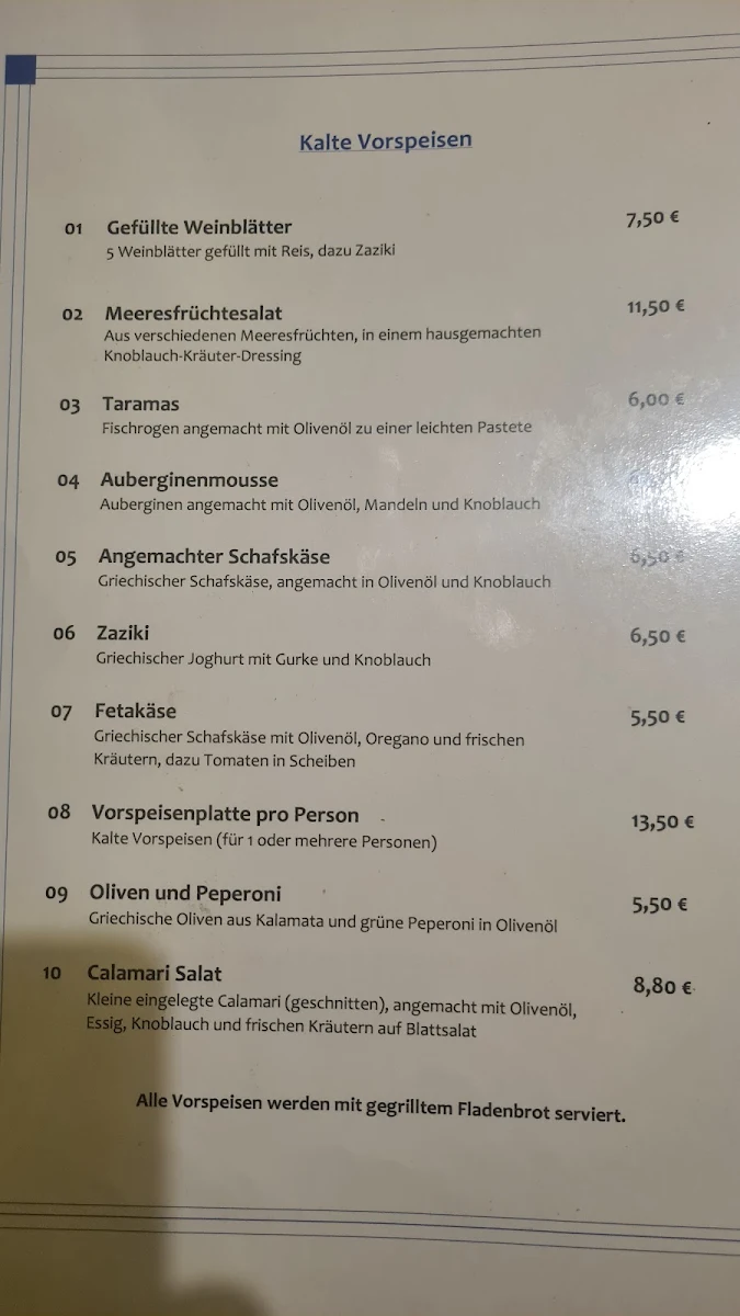 Speisekarte, Restaurant Zum Herrenbrunnen