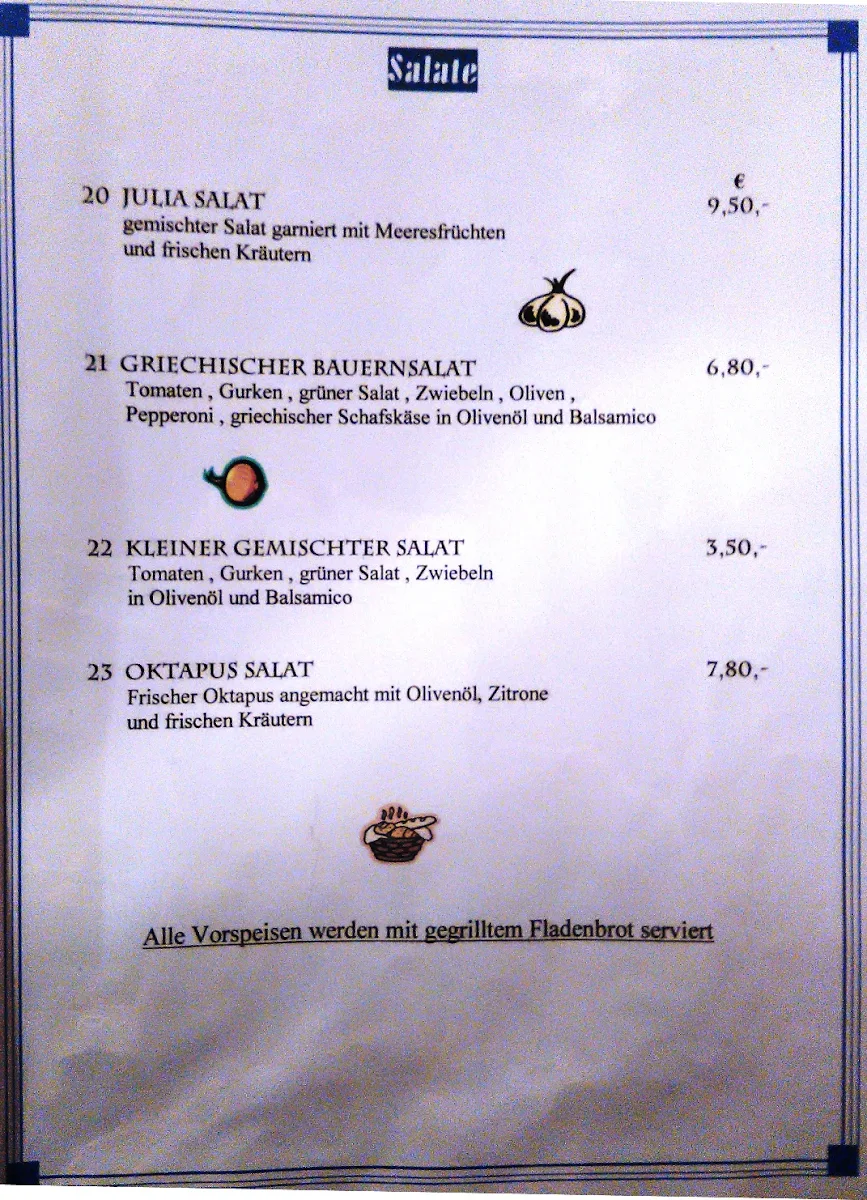 Speisekarte, Restaurant Zum Herrenbrunnen