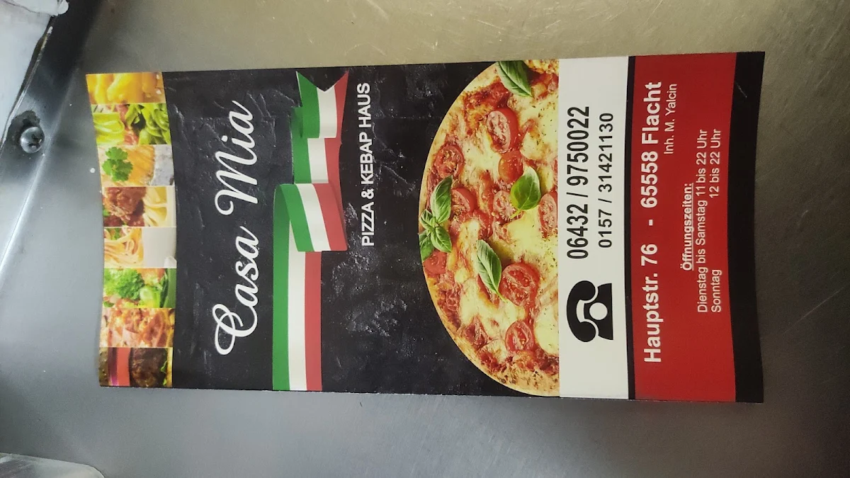 Speisekarte, Casa Mia PIZZA & KEBAP HAUS
