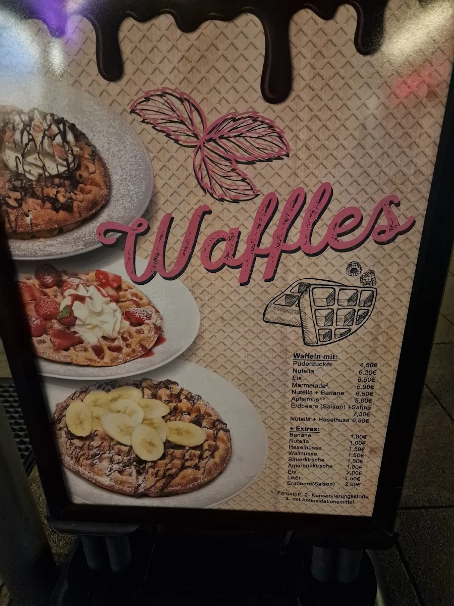 Speisekarte, Eiscafé La Luna am Marienplatz Stuttgart