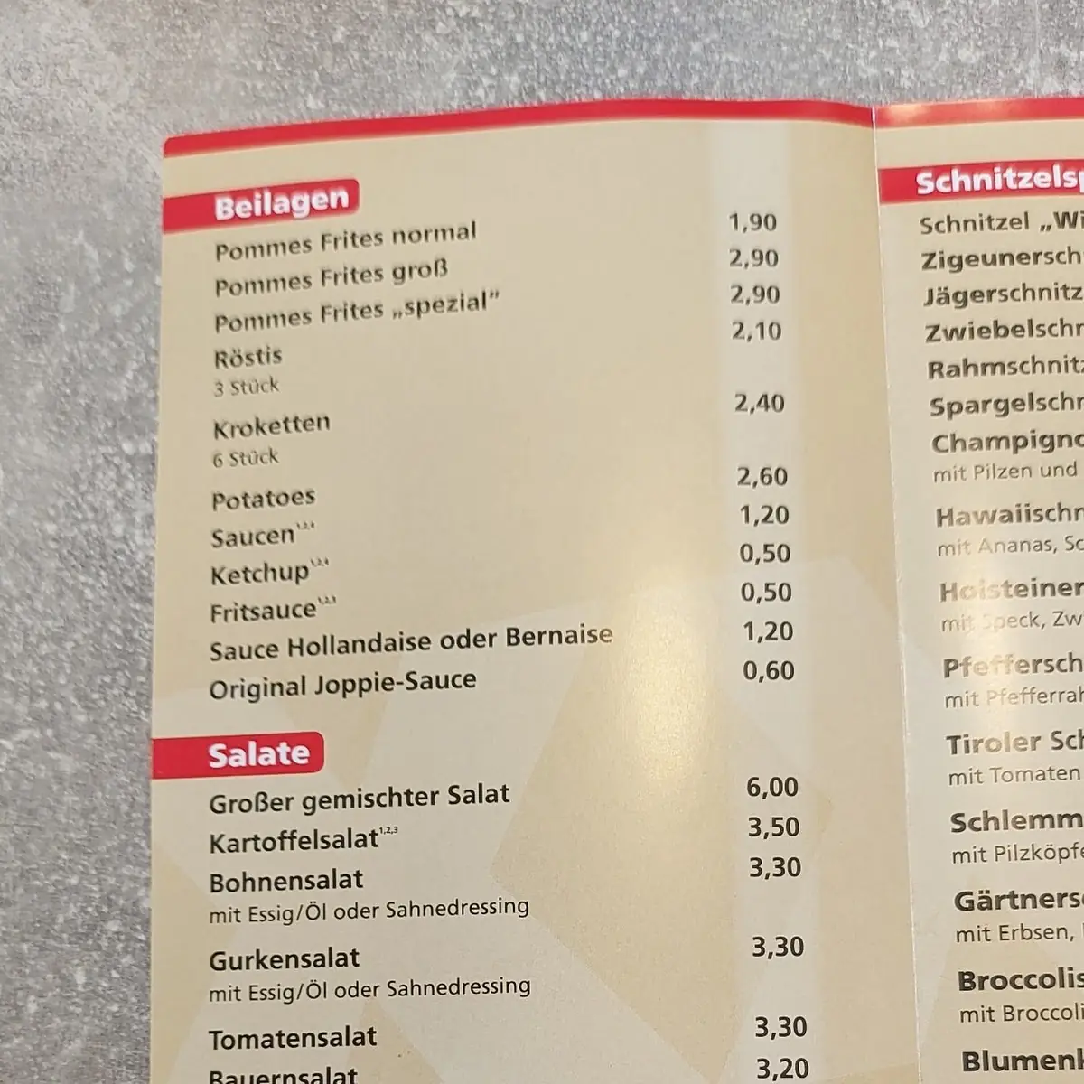 Speisekarte photo 2
