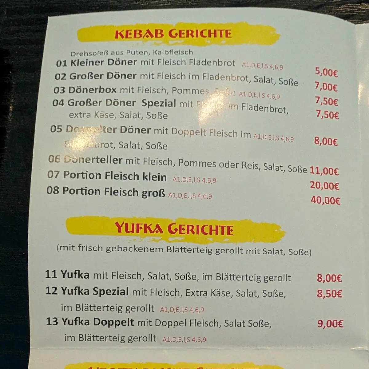 Speisekarte photo 2