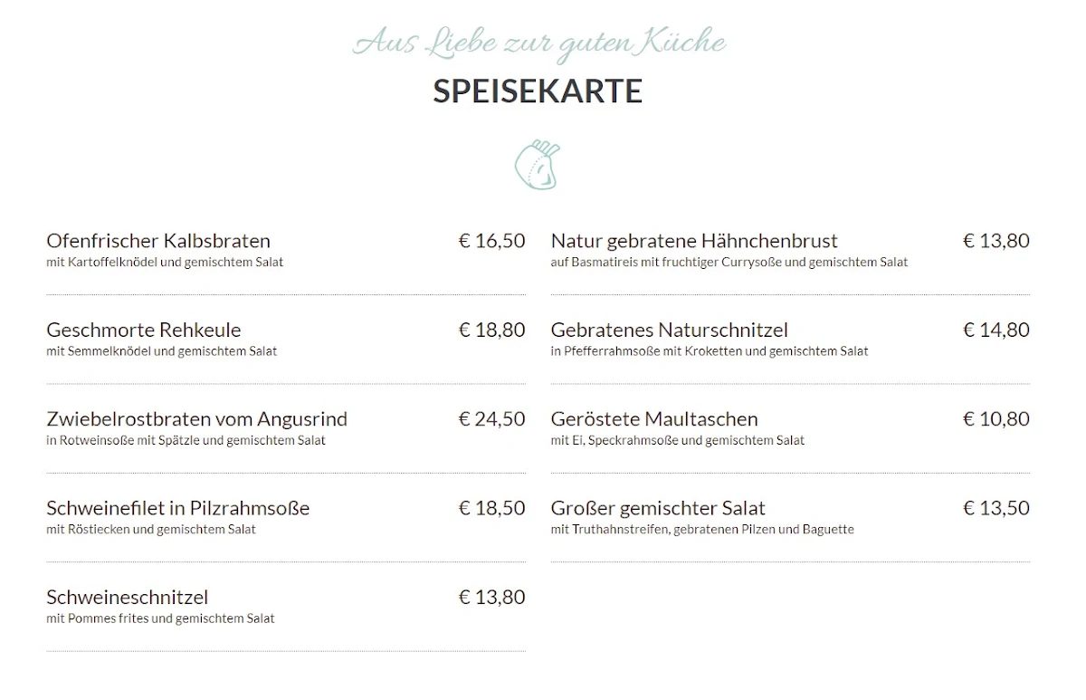 Speisekarte photo 2