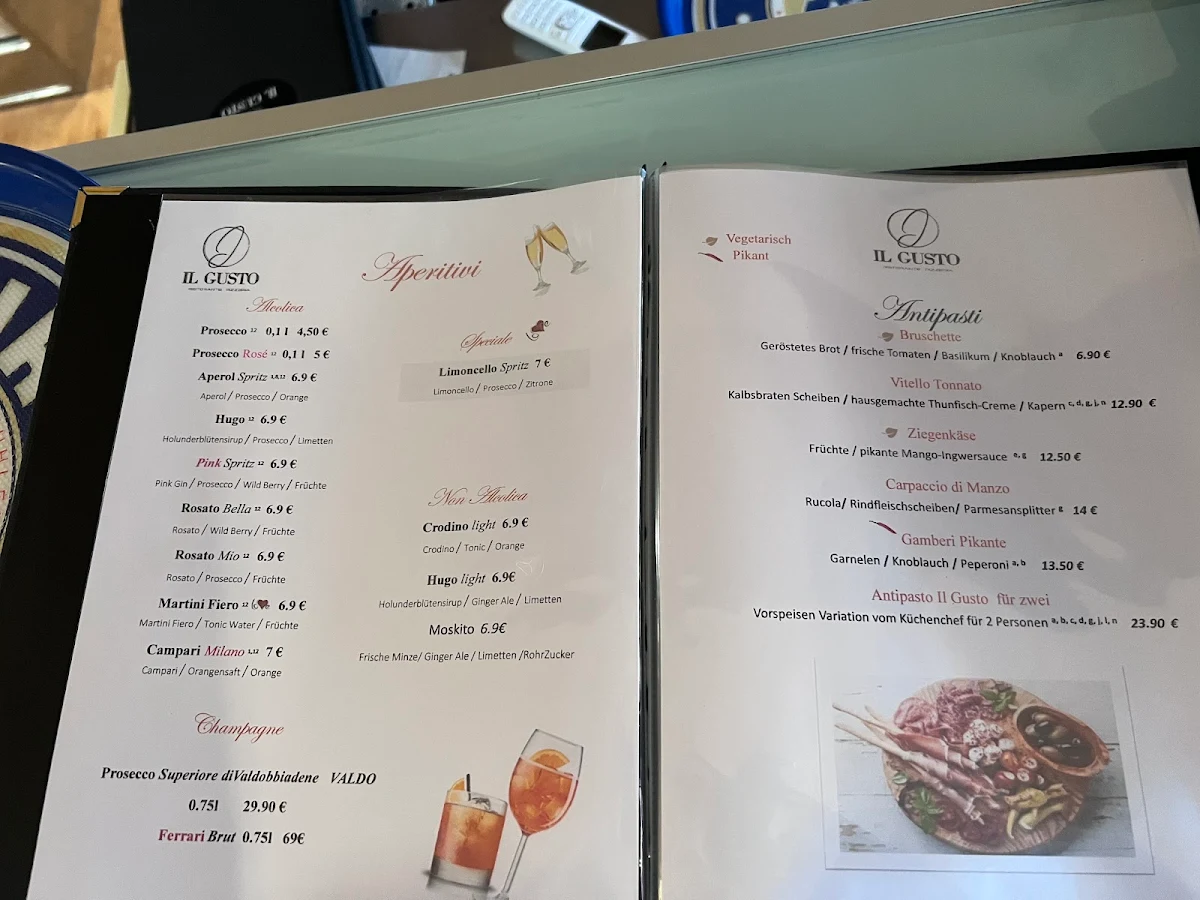 Speisekarte, IL Gusto Ristorante