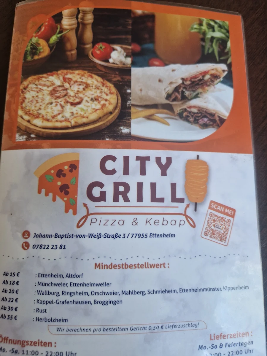 Speisekarte, City Grill