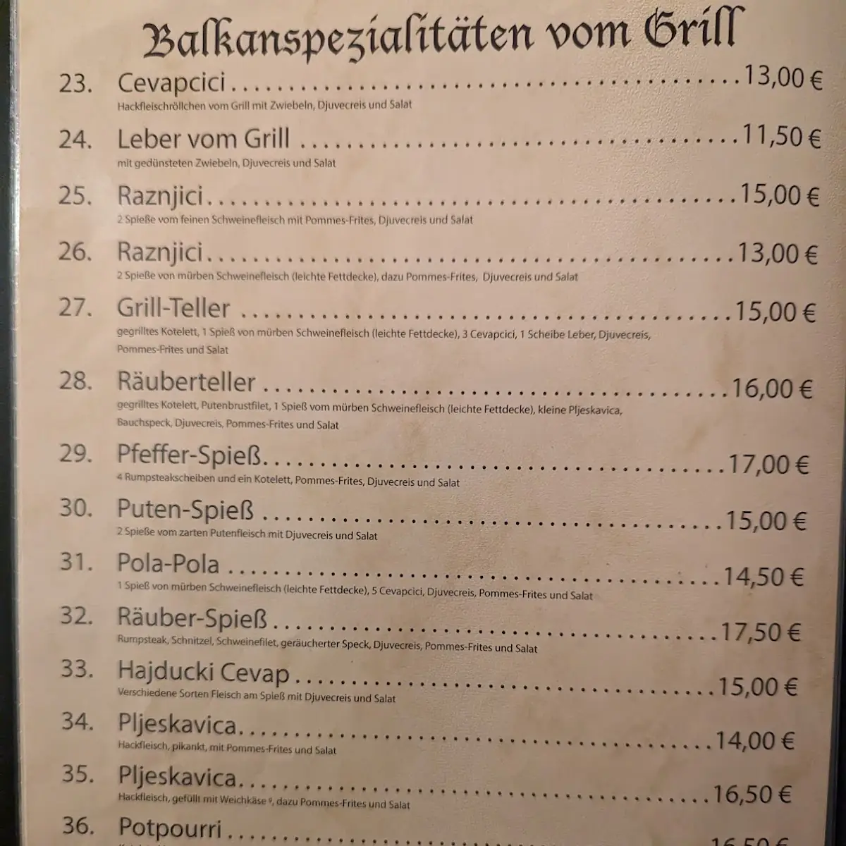 Speisekarte photo 1