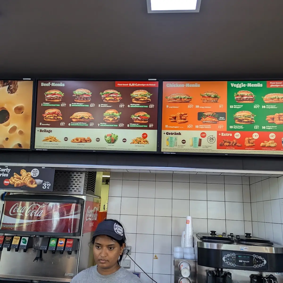Speisekarte, Burger King