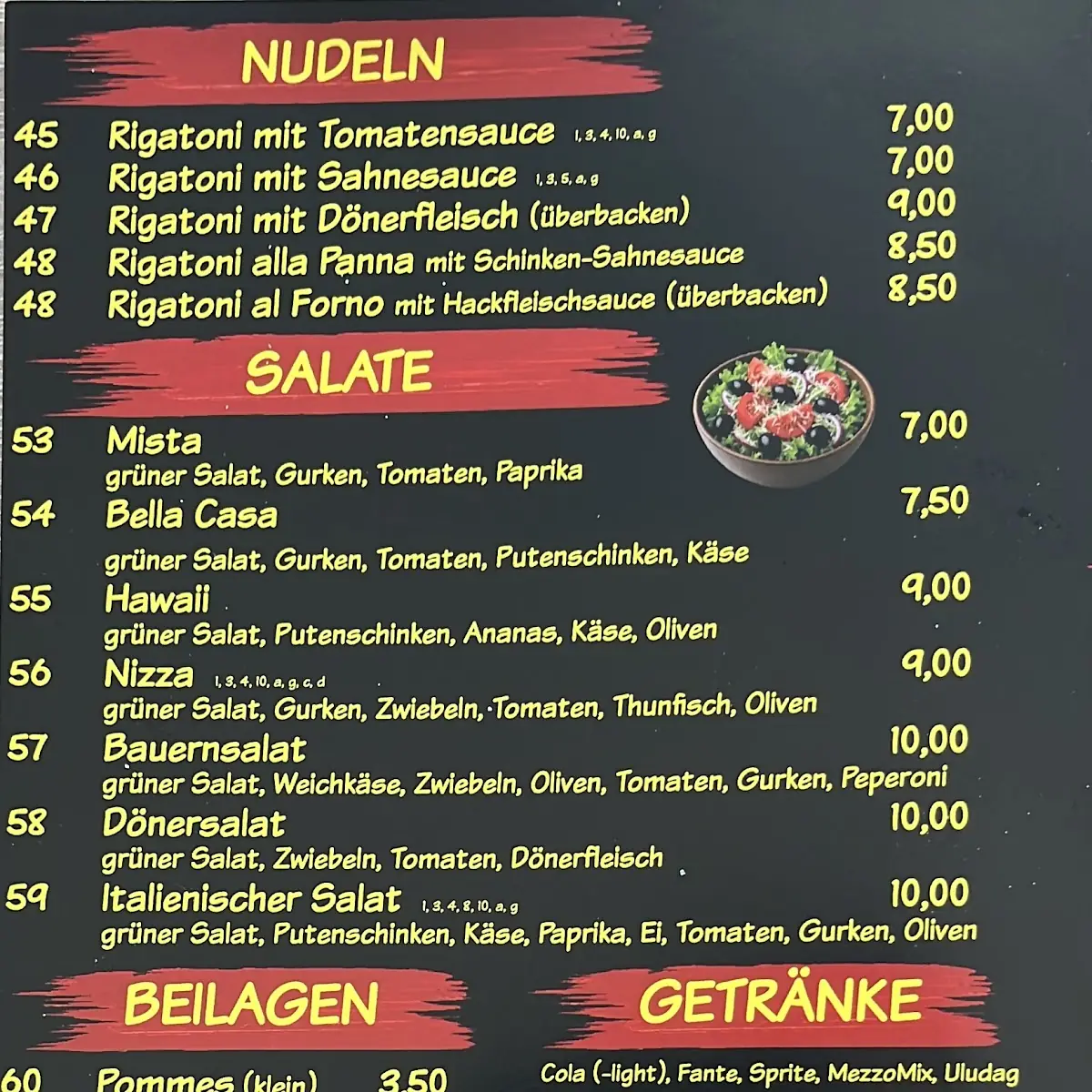 Speisekarte, Dönermann