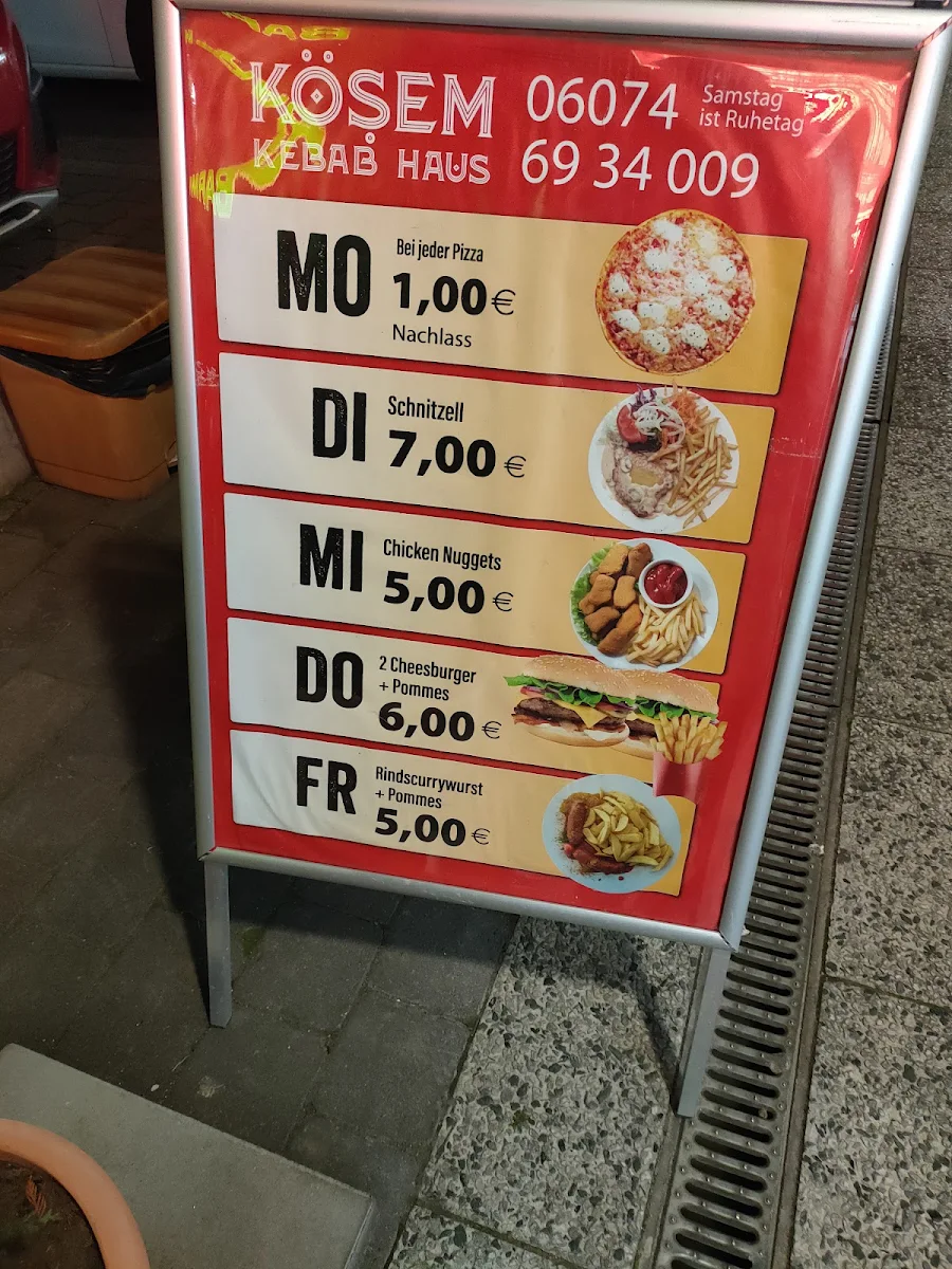 Speisekarte, Kösem Kebab Haus Dietzenbach