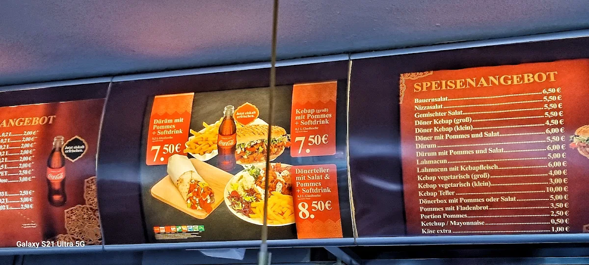 Speisekarte, Altstadt Kebab