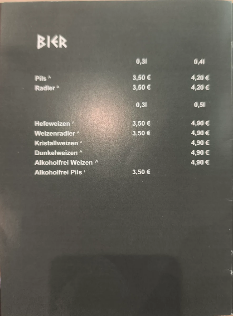 Speisekarte, Griechisches Restaurant Elia
