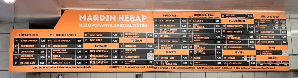 Speisekarte, Sülzer Kebab