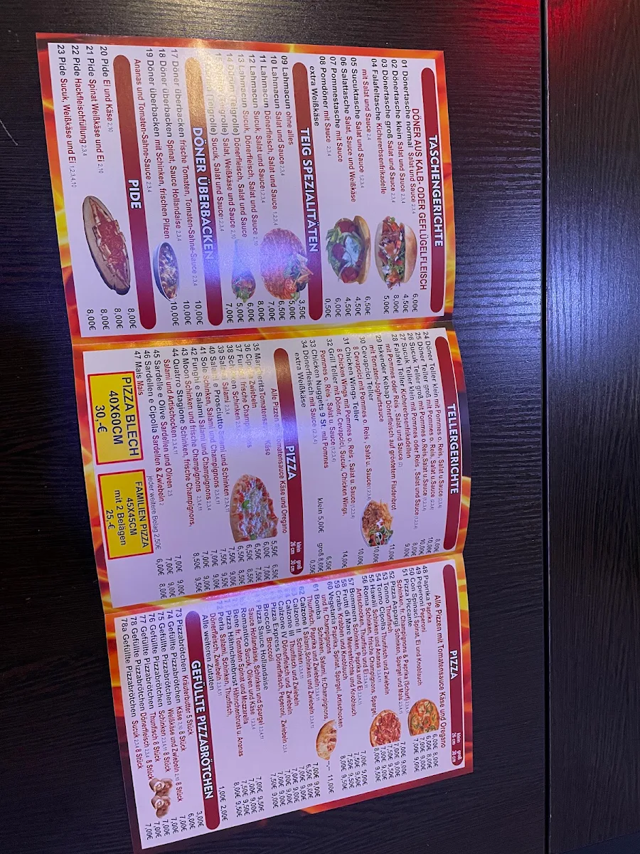 Speisekarte, Pizza & Döner Express