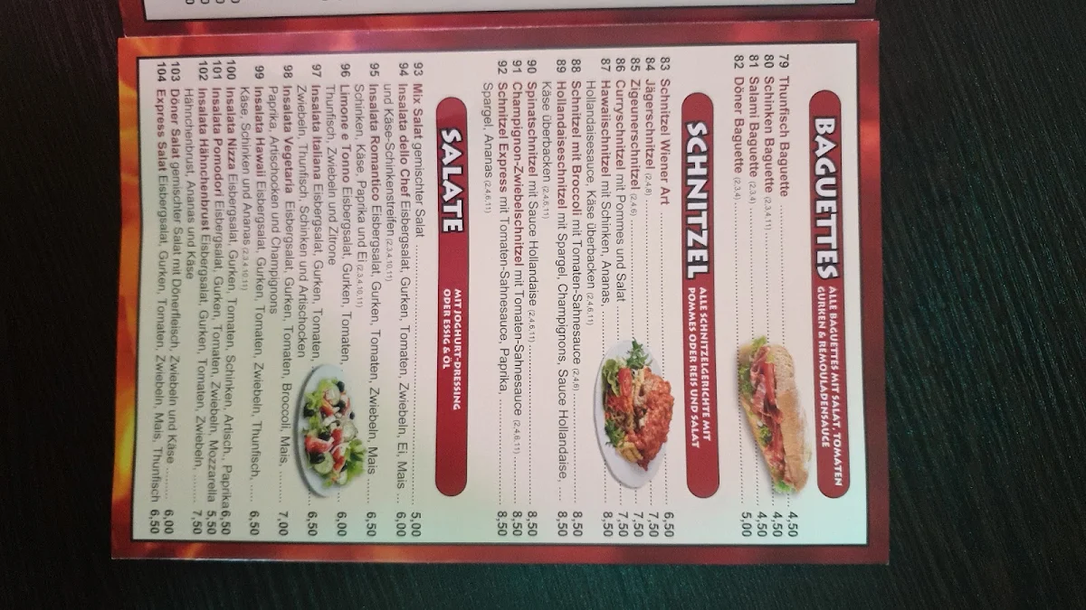 Speisekarte, Pizza & Döner Express