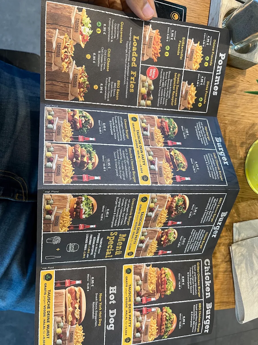 Speisekarte, POMMES FREUNDE Erlangen