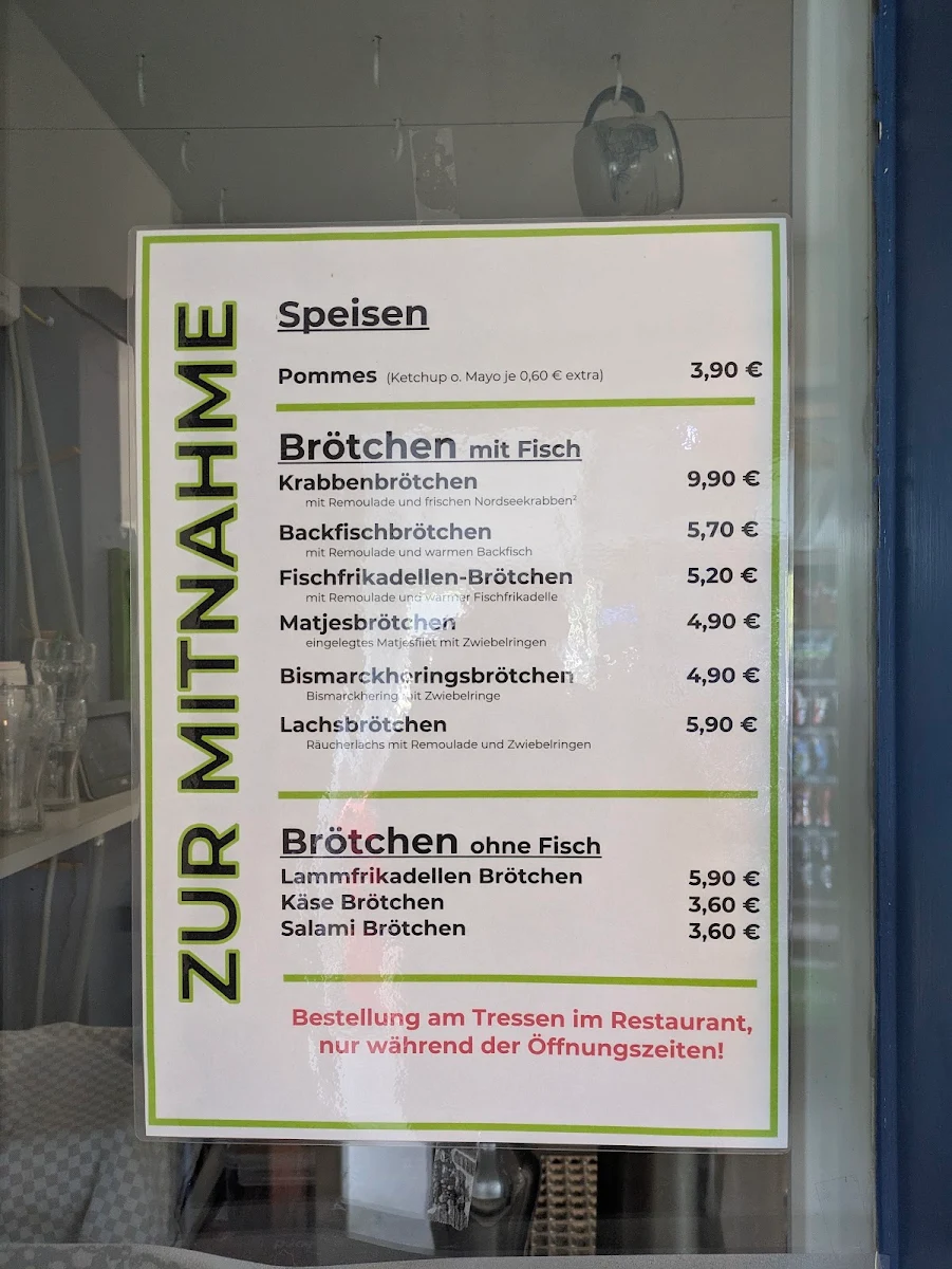 Speisekarte, Café "Zum Strandkorb"
