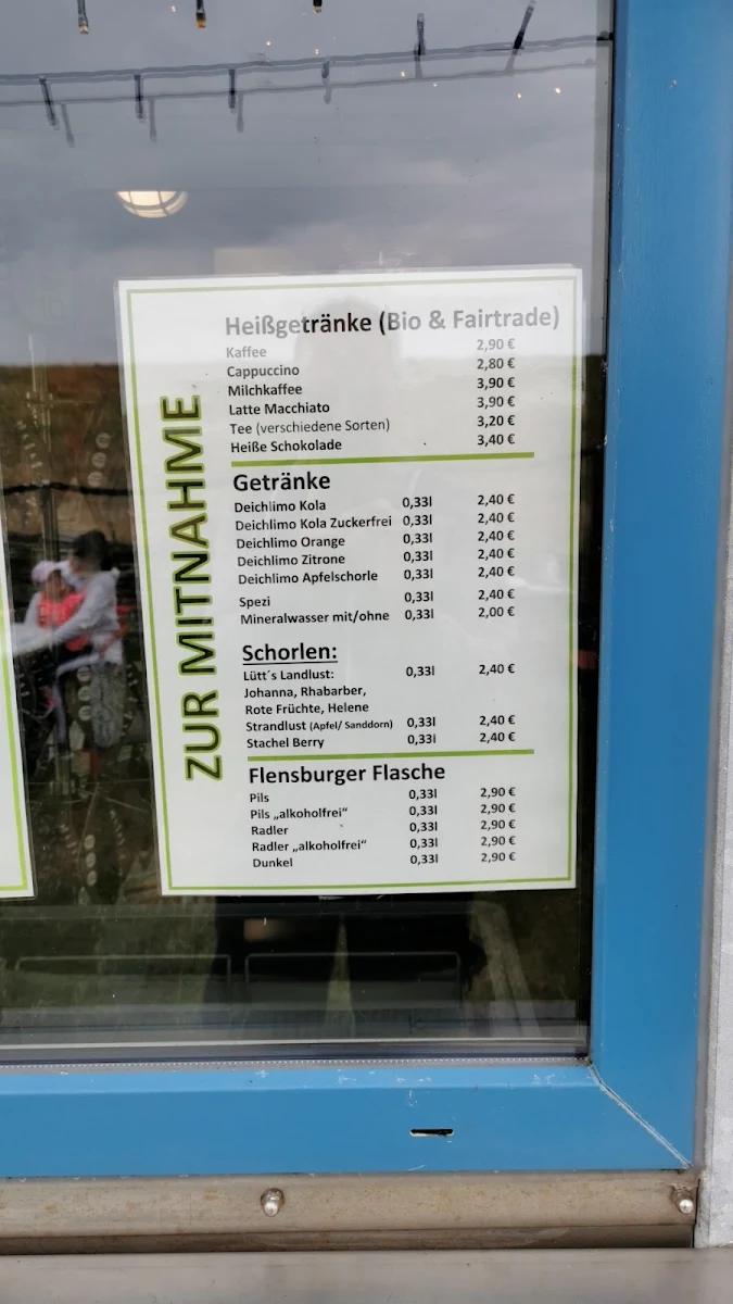 Speisekarte, Café "Zum Strandkorb"