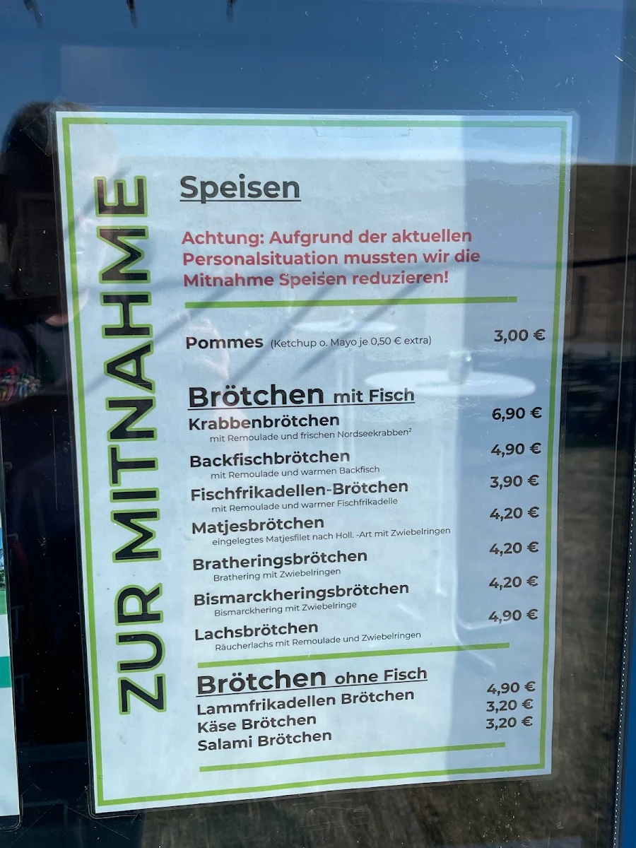 Speisekarte, Café "Zum Strandkorb"