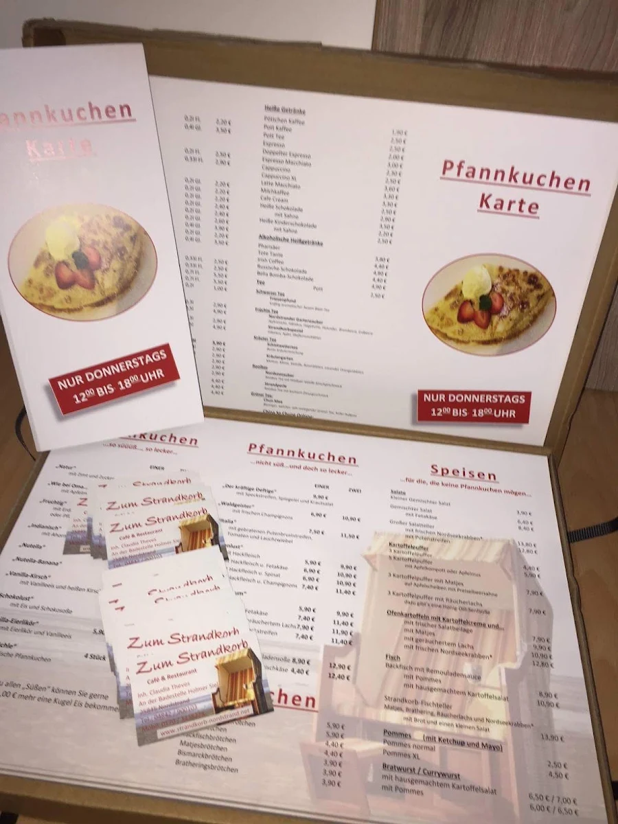 Speisekarte, Café "Zum Strandkorb"