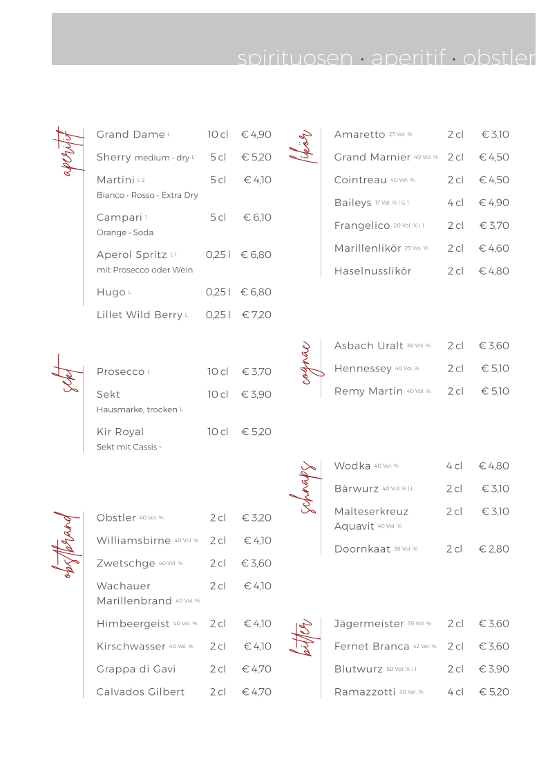Speisekarte photo 1