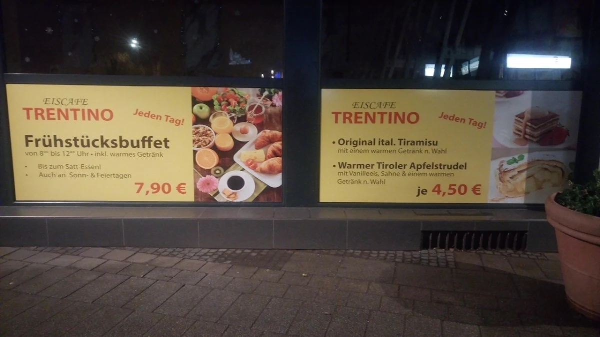 Speisekarte, Eiscafe Trentino