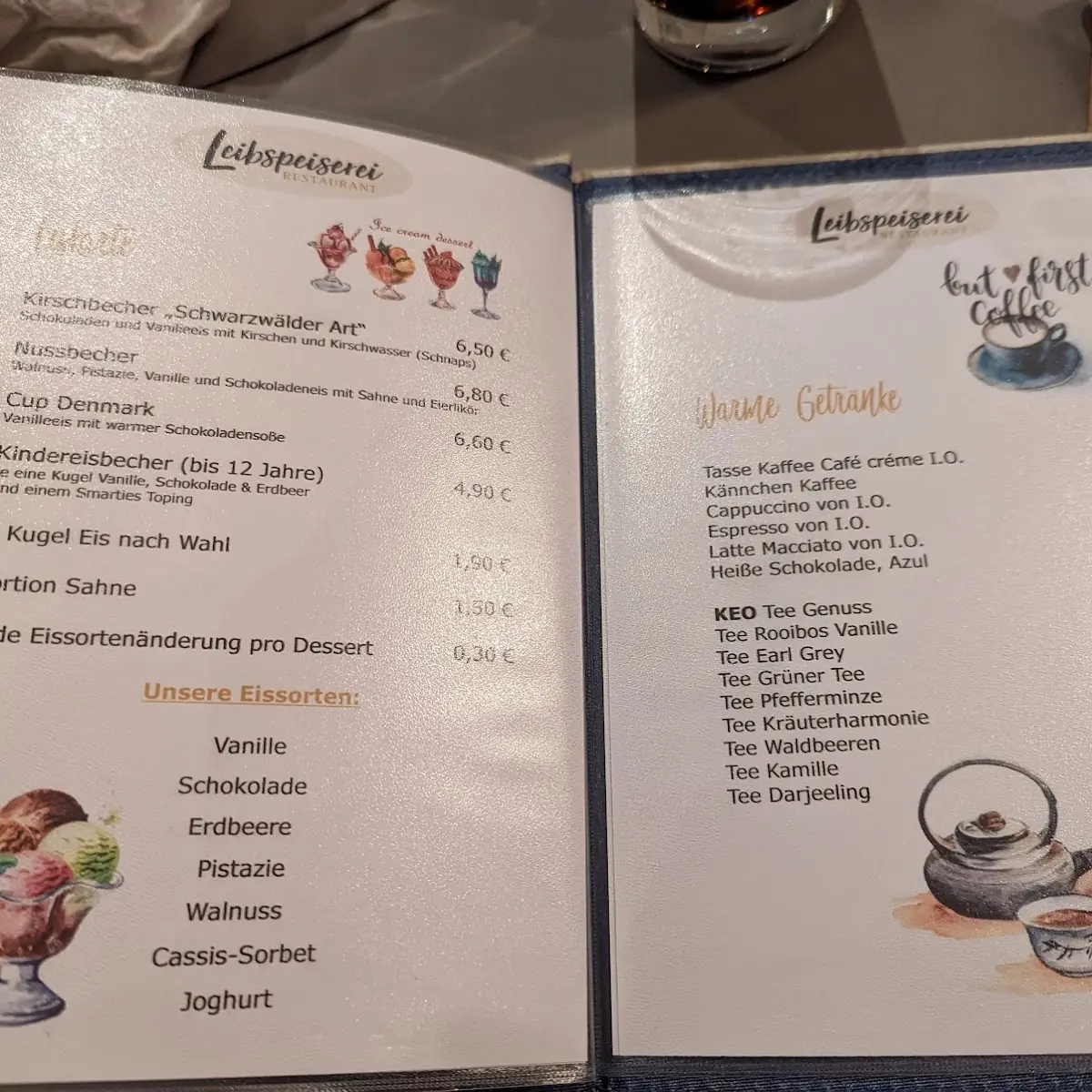 Speisekarte, Leibspeiserei
